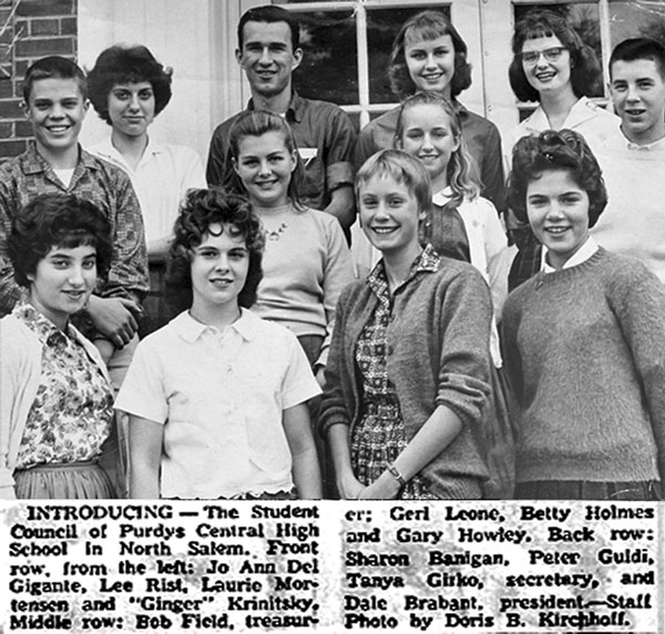 Purdys central High Student Council 1960-61