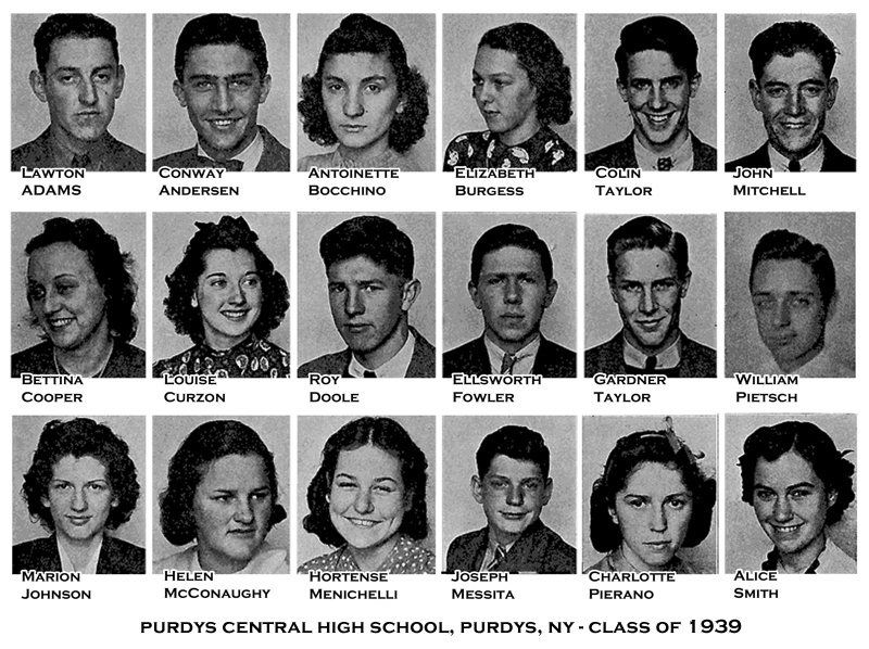 Purdys Central High School - Class of 1939